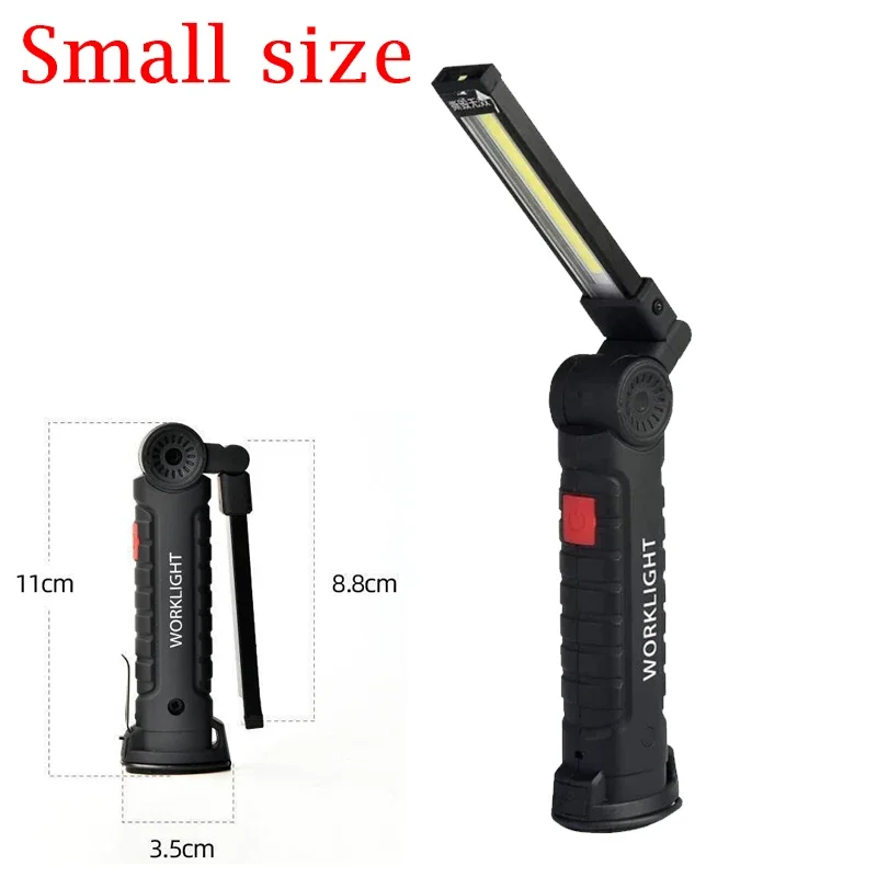 Opvouwbare COB XPE LED-werklamp Handzaklamp met ingebouwde batterij Lamp Zaklamp Noodauto-inspectielamp Rode SOS-flitser