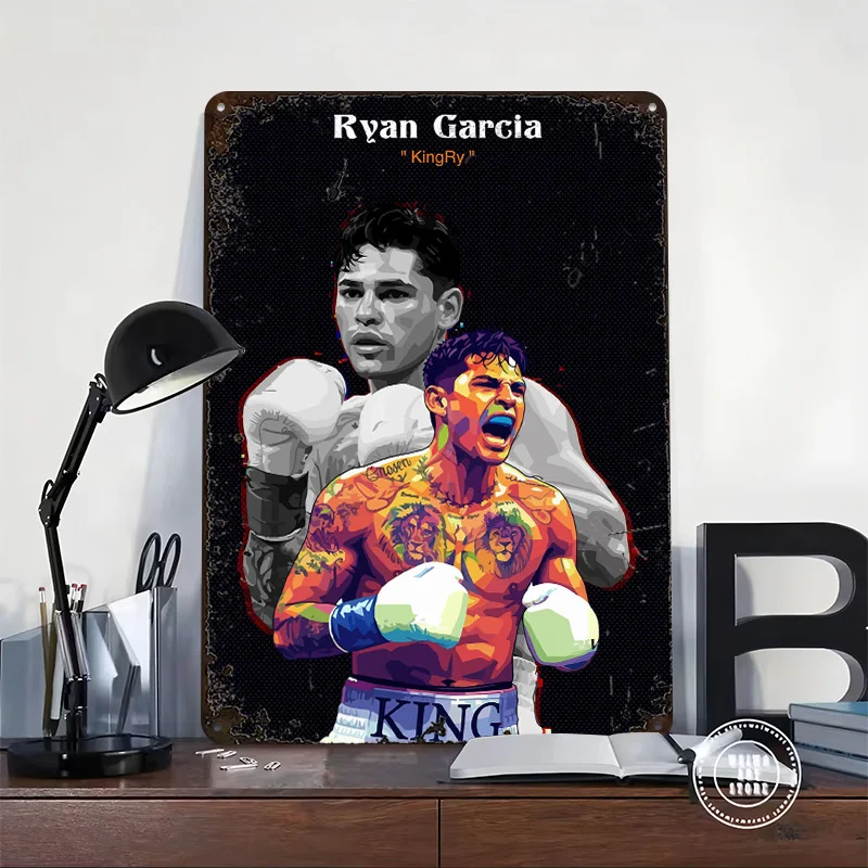 Ryan Garcia 'KingRy' Boxing Portrait Metal Poster Perfect Gift for Fans Lovers Personalized Wall Art Metal Sign for Funny Signs