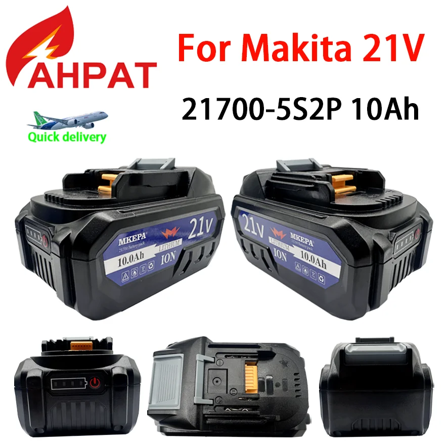 For Makita 18V 10Ah Rechargeable Battery 21V 21700 Li-ion Cell Suitable For Makita Power Tool BL1860 BL1880 BL18100