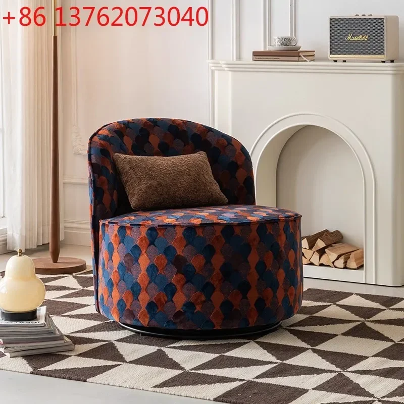 

Американское ретро-кресло из ткани для гостиной, французское средневековое вращающееся кресло для отдыха и макияжа
