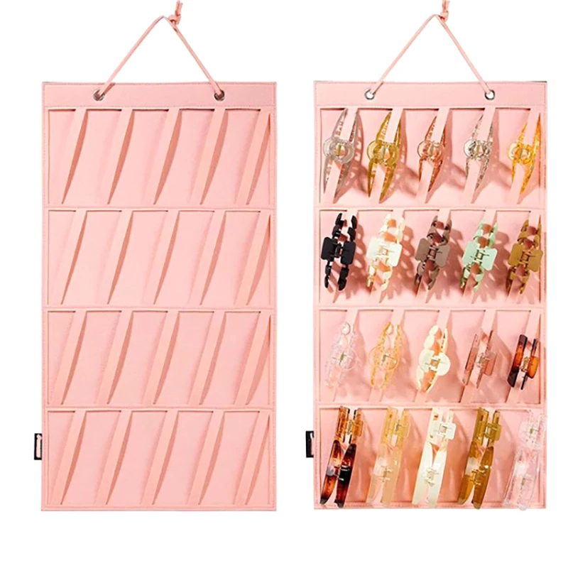 4 Layer Hanging Hair Claws Clip Storage Holder For Women Girls Felt Headbands Display Hairpin Sunglasses Accessories Holder