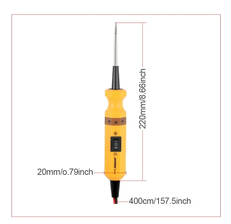 Autool BT160 - Probador de Circuitos Automotrices, Sonda de Potencia, Herramienta de Diagnóstico Automotriz, Escáner Integrado de Voltaje, 12V Automotriz, 24V