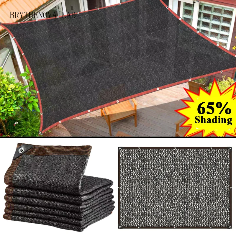 6Pin 65% Shading Black Sun Shade Net Garden Bonsai Plants Succulent Sun Shelter Greenhouse Shading Cover Outdoor Pergola Awning
