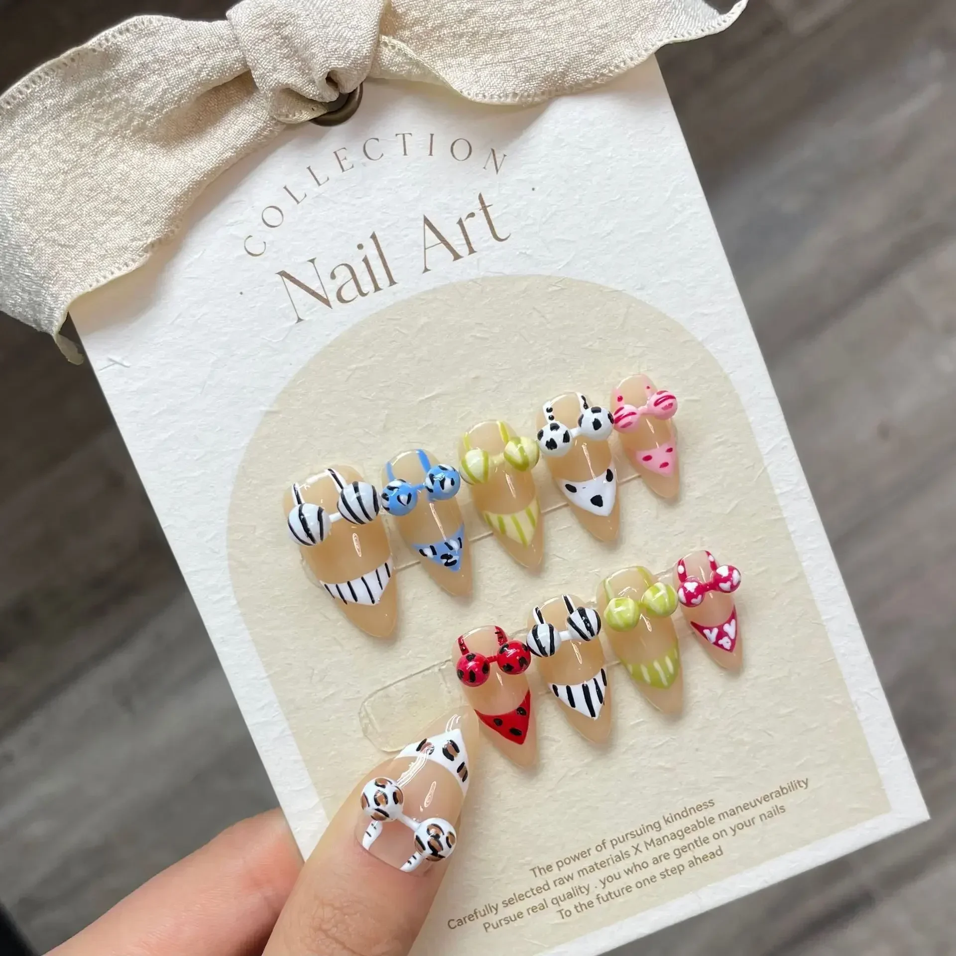 10 pcs Handmade nail patches sweet and cool bikini creative and sexy European and American nail products nail stickers