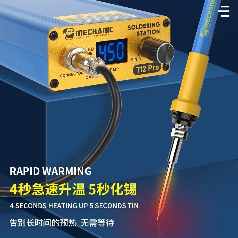 MECHANIC T12 Pro Intelligent Anti-static LED Digital Display Thermostat Soldering Station Electric Soldering Iron Fast Heating