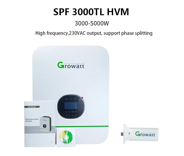 Best Price Growatt 3kw Off Grid Inverter SPF 3000TL HVM-24 Solar Inverter Off Grid 3kw 24v For Solar Storage