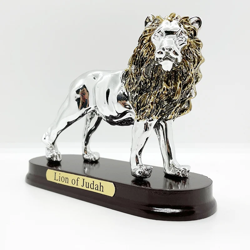 Lion of Judah Jewish Craft Israeli Home Decoration Resin Lion Wood Base Home Decoration Accessories Figurine Desk Decoration