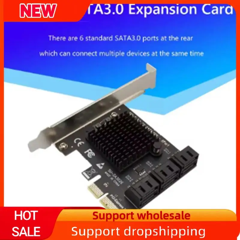 Excelente tarjeta PCI-E de 6 puertos SATA, tarjetas PCI-E 4X PCI Express a SATA 3,0, 6 puertos SATA III, 6Gbps, placa adaptadora de expansión PCIE X4