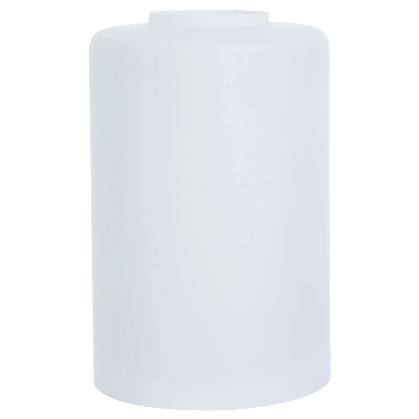 

Стеклянный плафон-цилиндр матовый молочно-белый, цоколь E27, диаметр 3.94, высота 6.3, для подвесных светильников, настенных бра, настольных ламп