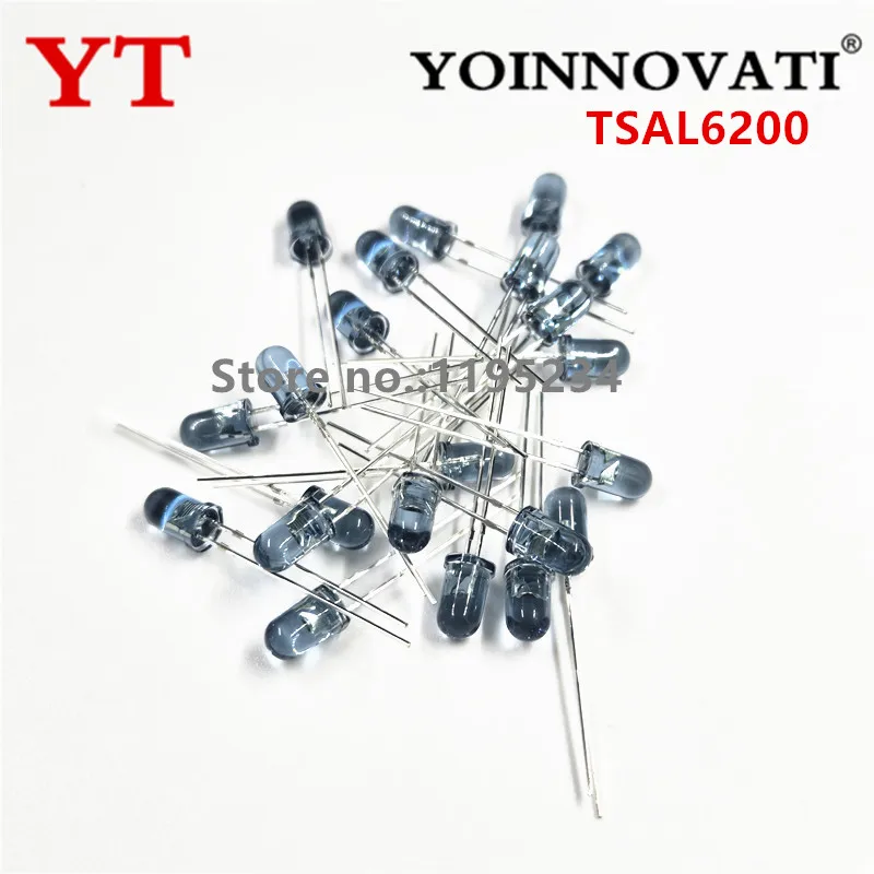YT 50-100pcs/lot NEW TSAL6200 5mm LED Infravermelho EMISSOR ORIGINAIS Sunminds