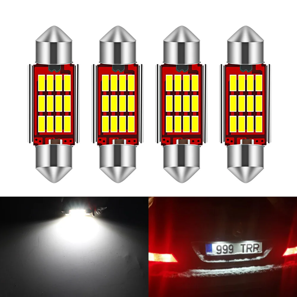 4Pcs Canbus No Error Festoon 36mm C5W LED License Plate Light for Mercedes Benz W210 W211 W203 W208 W209 W169 AMG CLK Dome Light