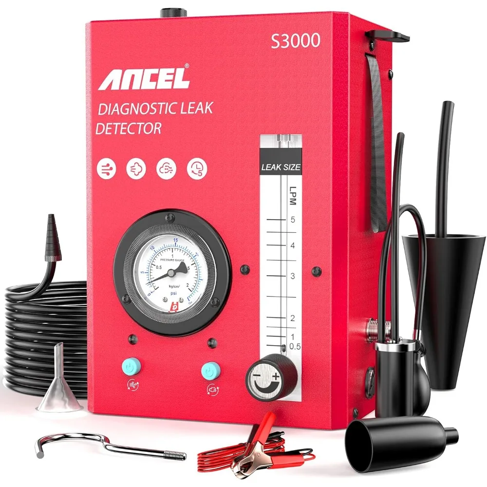 

S3000-US Smoke Machine Automotive with Built-in Air Compressor, Pressure Gauge & Adjustable Flow Meter, Automotive Smoke M