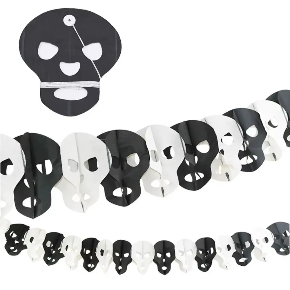 Honeycomb Paper Halloween Hanging Garland Pull Flower Skeleton Bat Halloween Party Banner 3 Meter Spider Pumpkin