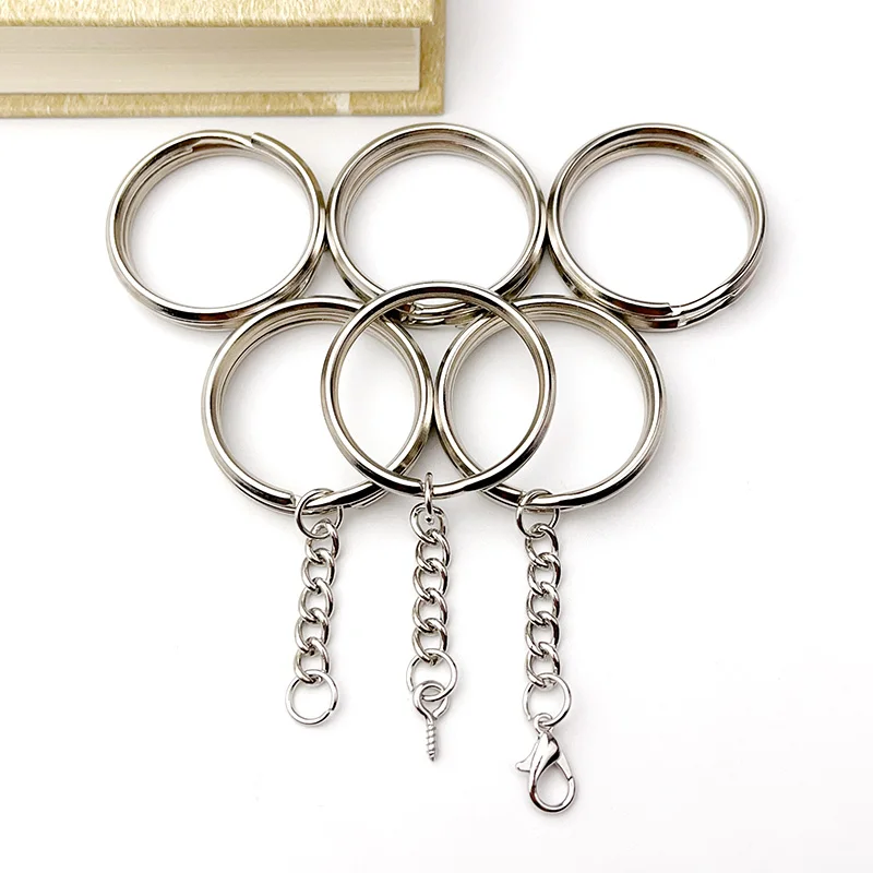 20/100 Stück 25/30 mm Dreiecksdraht offene Schleife Schraubstift Schlüsselanhänger Karabinerverschluss Schlüsselanhänger DIY Schmuck Spielzeug Anhänger Herstellung Zubehör – Detail 4