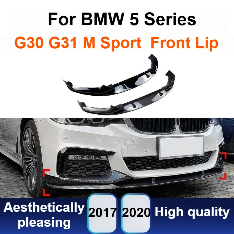 

For BMW 5 Series G30 G31 M Sport 2017-2020 Front Lip Spoiler Splitter Bumper Corner Canards Body Kit Car Exterior Modification