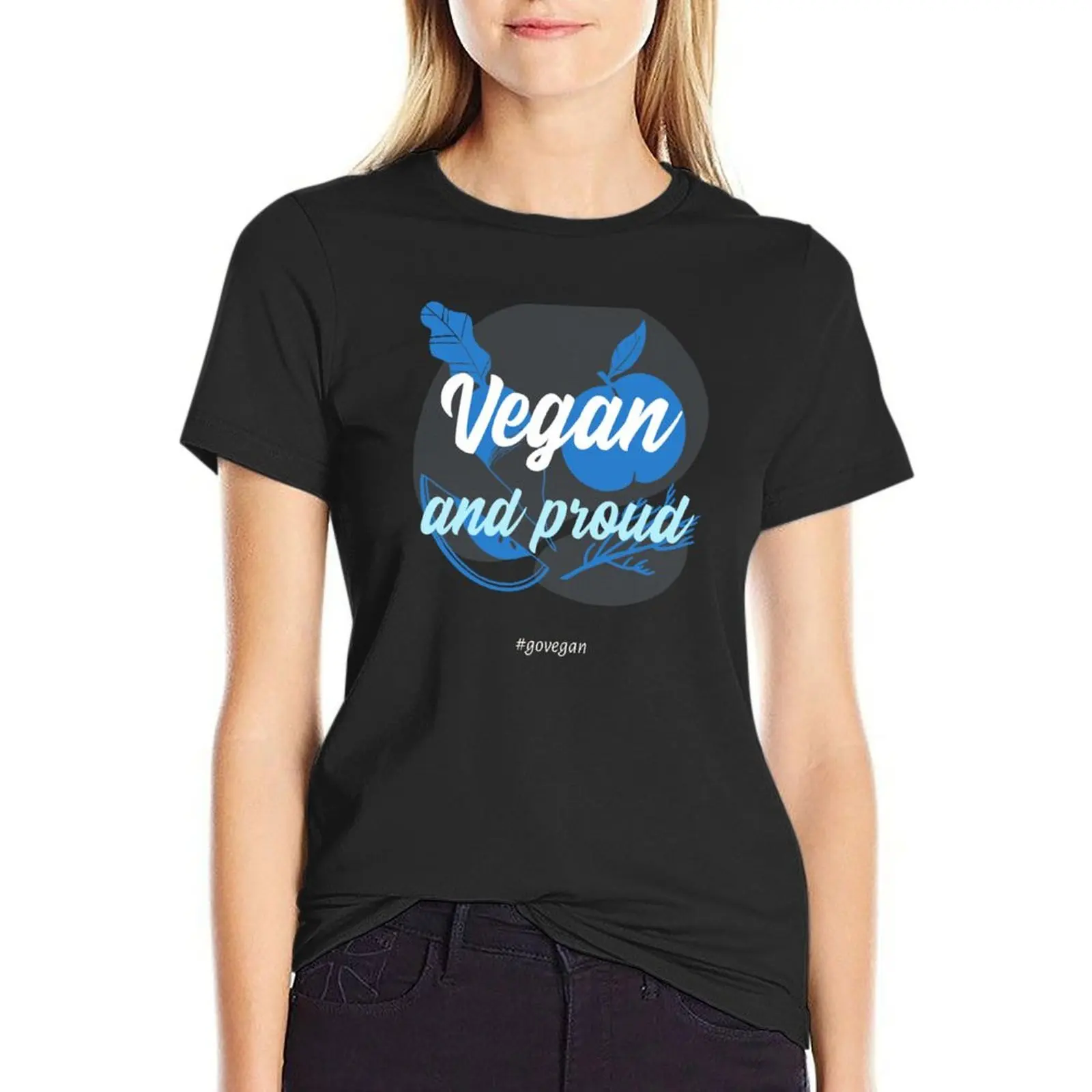 

Vegan and proud T-Shirt animal print shirt for girls tees plain t shirts for Women graphic