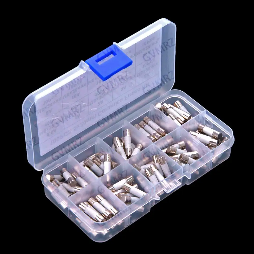 10Values 0.5A -30A  15A 20A 30A ​​100PCS Each 10PCS 5x20MM Ceramic Fuse Tube 250V 0.5A 1A 2A 3A 5A 8A 10A 15A 20A 30A