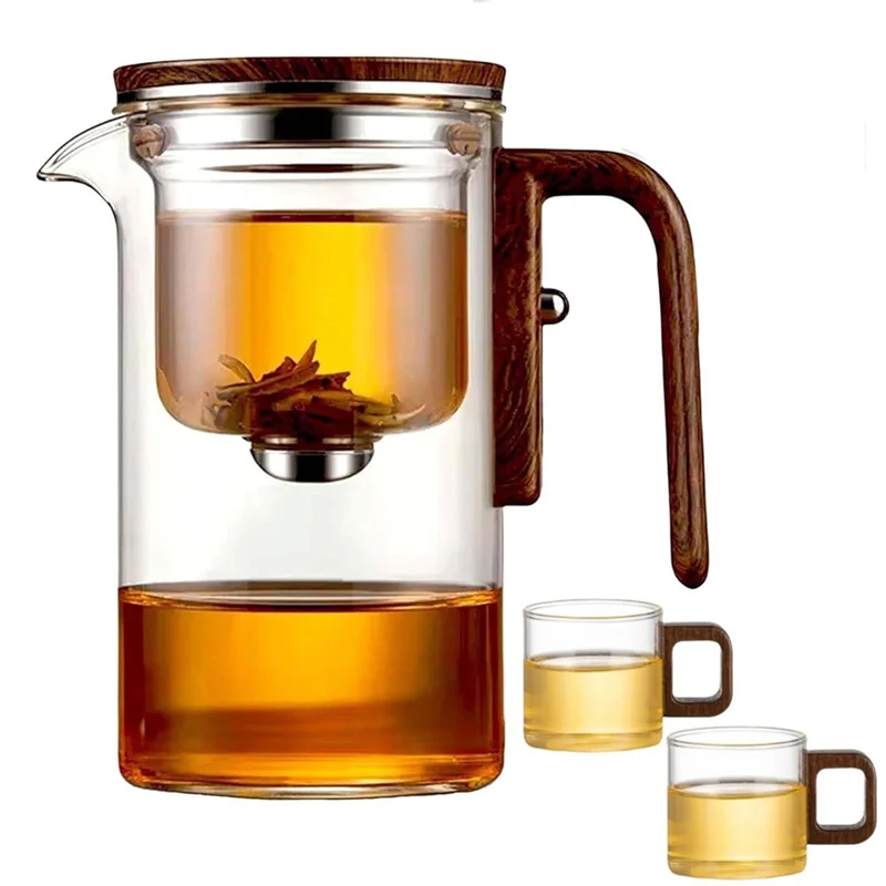 

ABMI-Tea Pot,Pot Magic Tea Pot,Water Separation Glass Teapot With Wooden Handle,Glass Tea Pot, Tea Pots Glass Teapot
