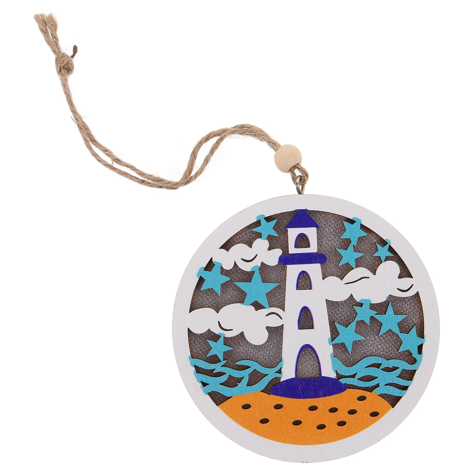 

Wooden Light Beach Style Ocean Decor Hanging Wall Ornament Nautical Craft Home Party DIY Summer Festival