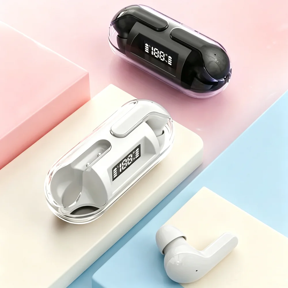 Wireless Mini Earbuds LED Power Digital Display TWS Wireless Headset Stereo Sound Bluetooth Headphones