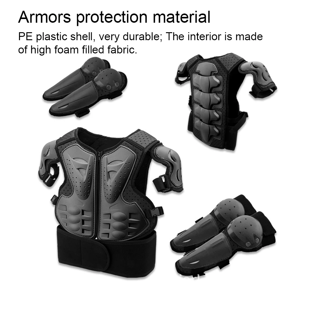 Youth 0.85-1.7M  Full Body Protector Vest Armor Kids Motocross Armor Jacket Chest Spine Protection Elbow Shoulder Knee Guard