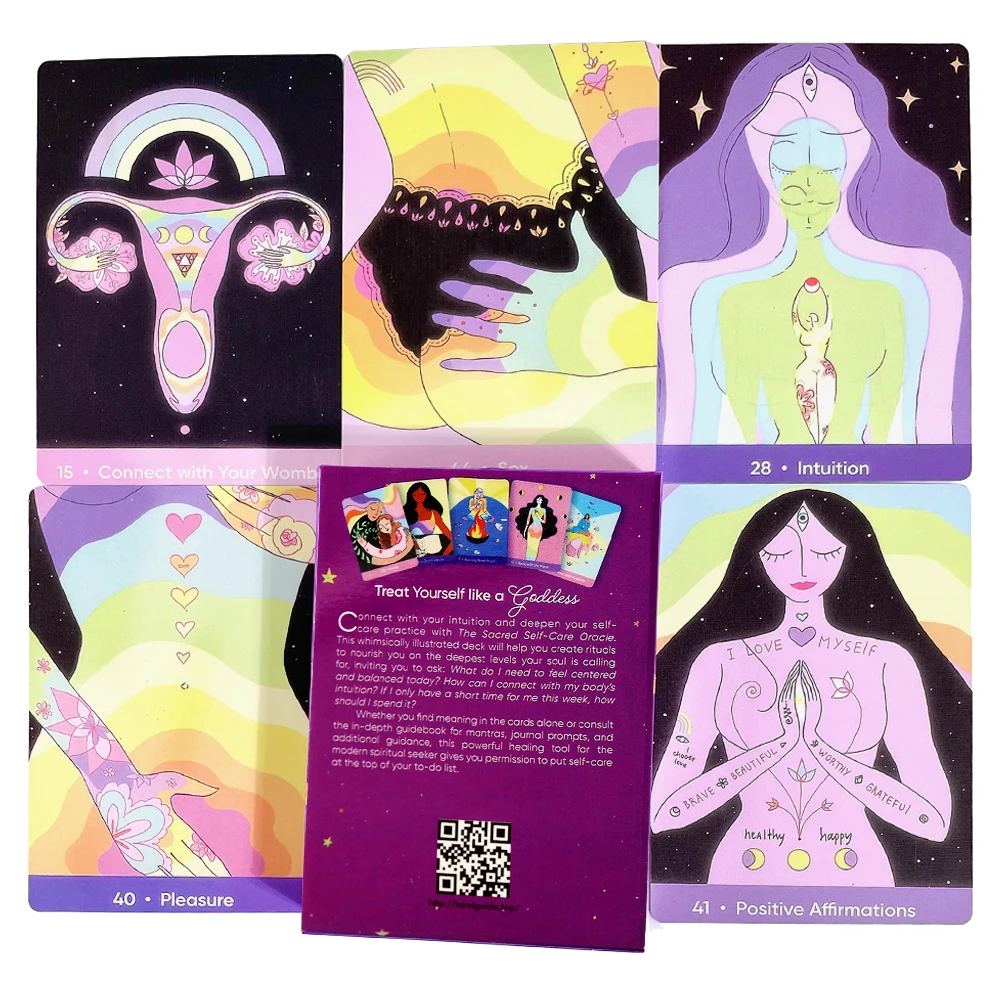 The Sacred Self-Care Oracle Popular Styles 55 Cards Decks
