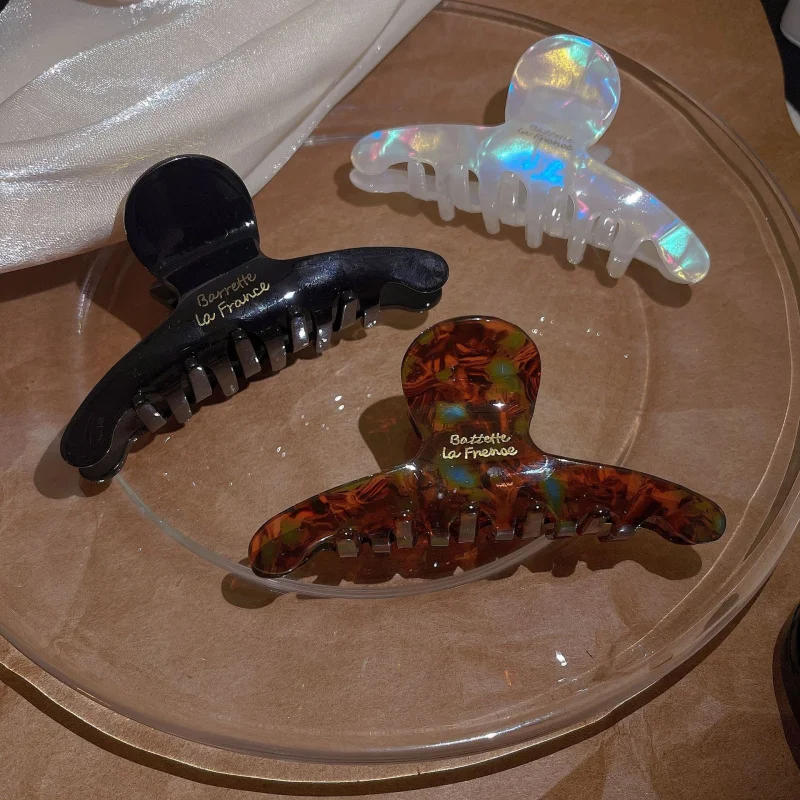 Pinza para el pelo de tiburón grande estilo nicho elegante, horquilla de acetato de alta gama, accesorio para el cabello en la parte posterior de la cabeza