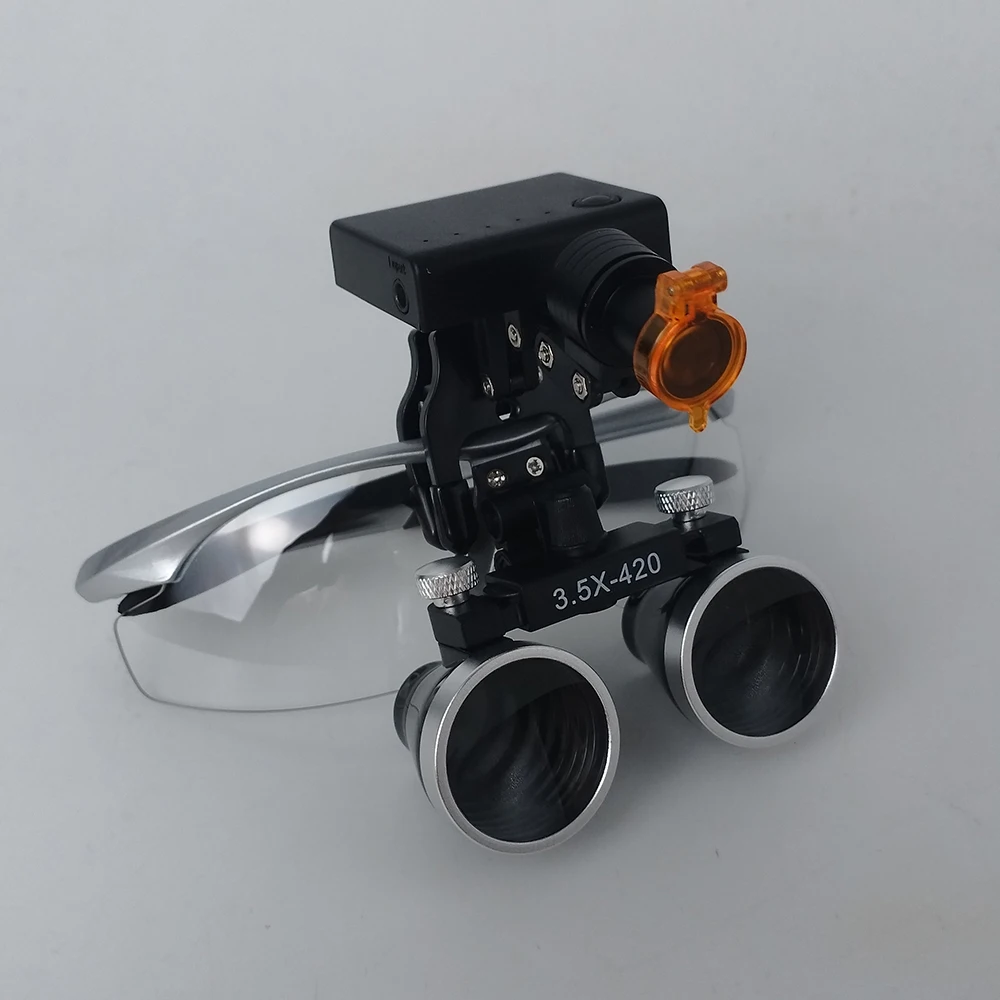 Dental Magnifier Loupes 2.5/3.5x Magnification Medical Lab Binocular Headlight Headlamp 5W Separately Adjustable Dental Tools