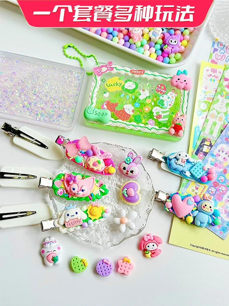 Fluid Acrylic Plate 3D Sticker Biscuit Set Children Girls DIY Gift Kpop Guka Polco DIY Photocard Korean Stationery