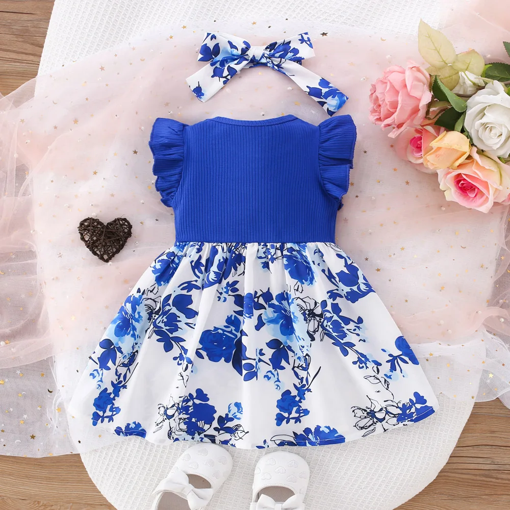 Sweet Cotton Bow Print Baby Girl Dress 2