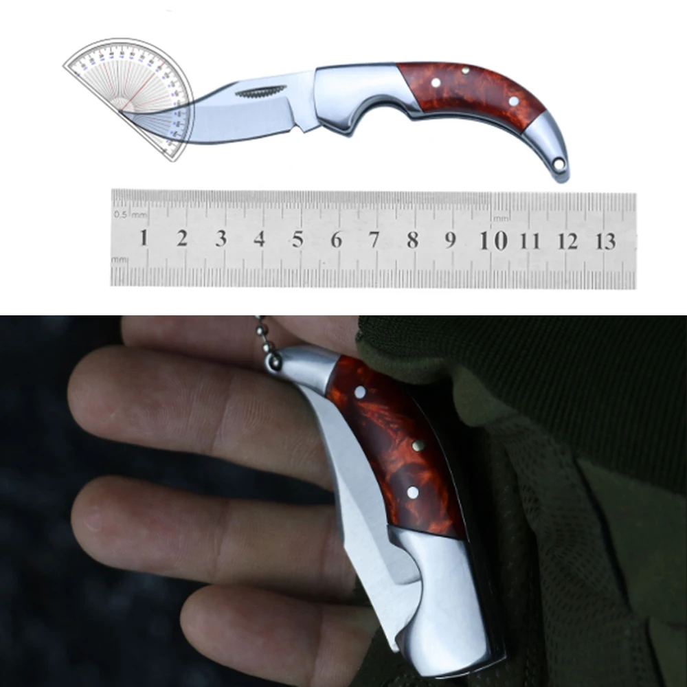 Mini Outdoor Pocket Knife Keychain Portable Paring Folding Self Defense Knife Tactical Survival Hunting Camping Knife EDC Tools