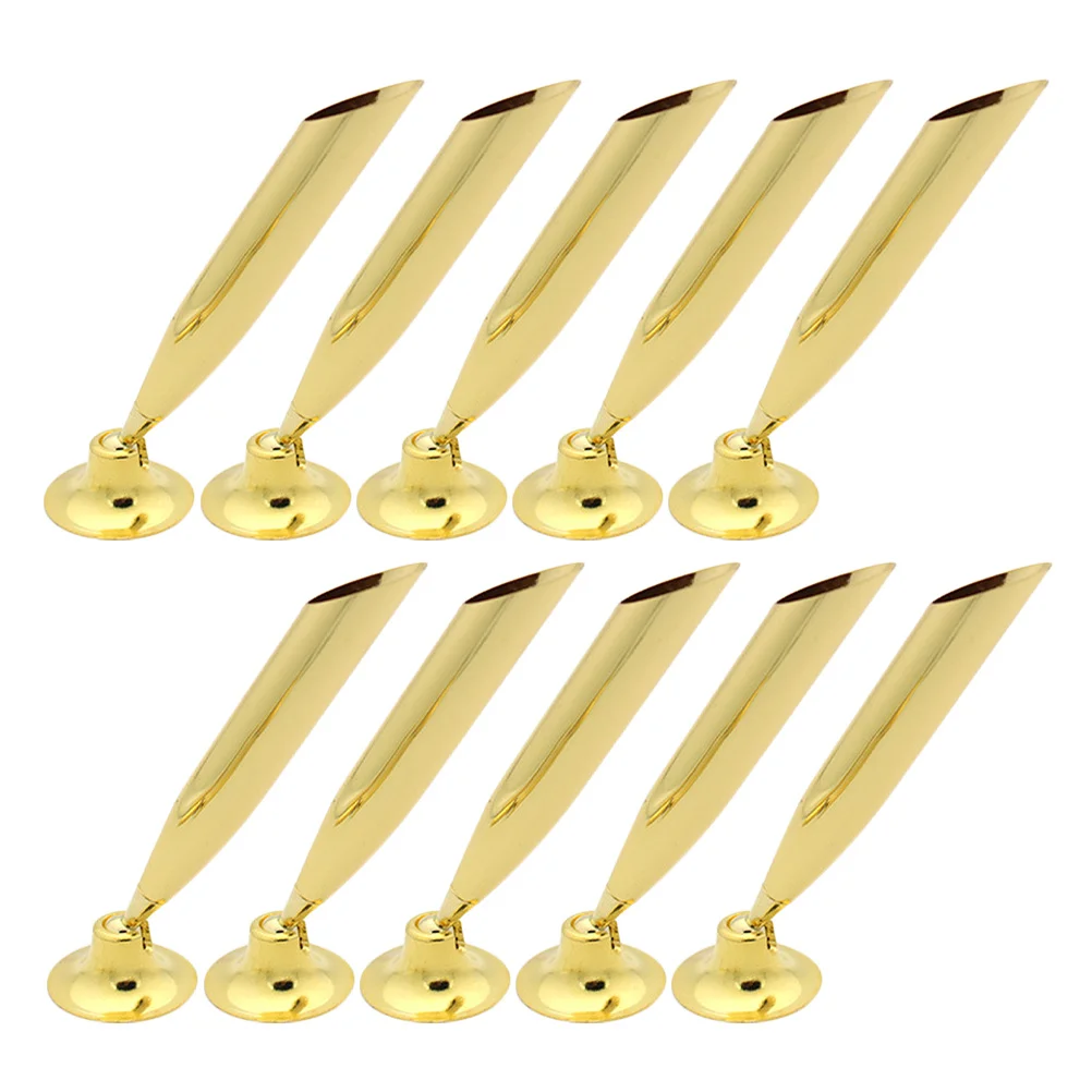 10Pcs Pen Holder Desk Metal Single Pen Stand Stylish Base for Office Home Retail Fountain Ballpoint Pencil Pencil Display Stand
