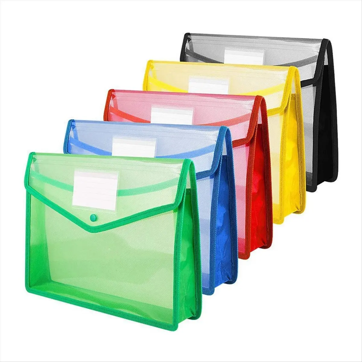REST Folder Envelope Expansion File Wallet Storage File Folder with Snap Buckle and Pocket A4 Waterproof Transparent File Bag