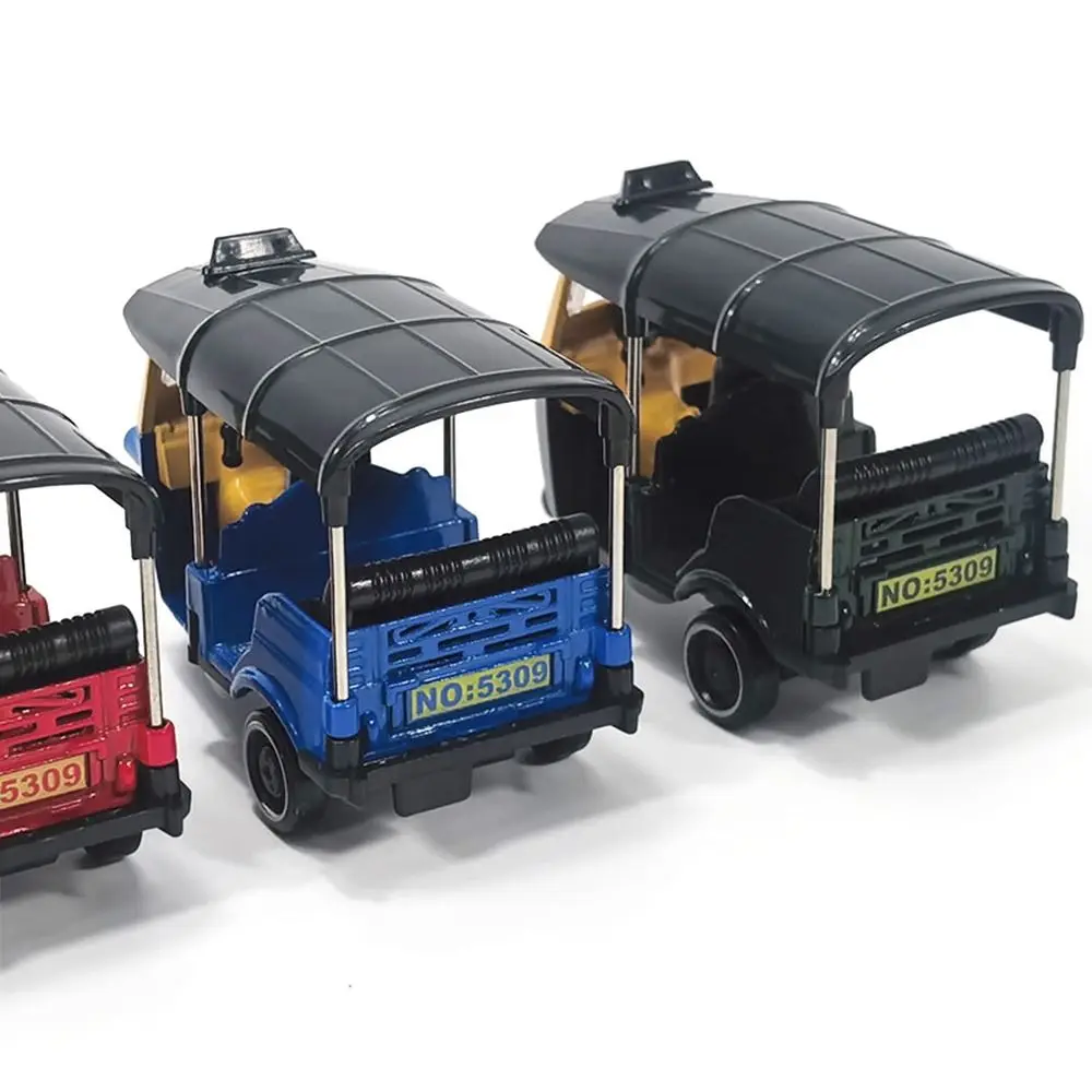 Multicolor Alloy Tricycle Retro Design Simulation Details Three Wheeled Motorcycle Diecast Construction Figure Toys