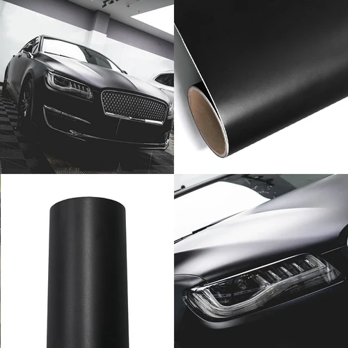 Pegatinas para envolver el coche, película de vinilo que cambia de Color negro mate, pegatina sin burbujas, película de vinilo, accesorios para Interior Exterior de coche