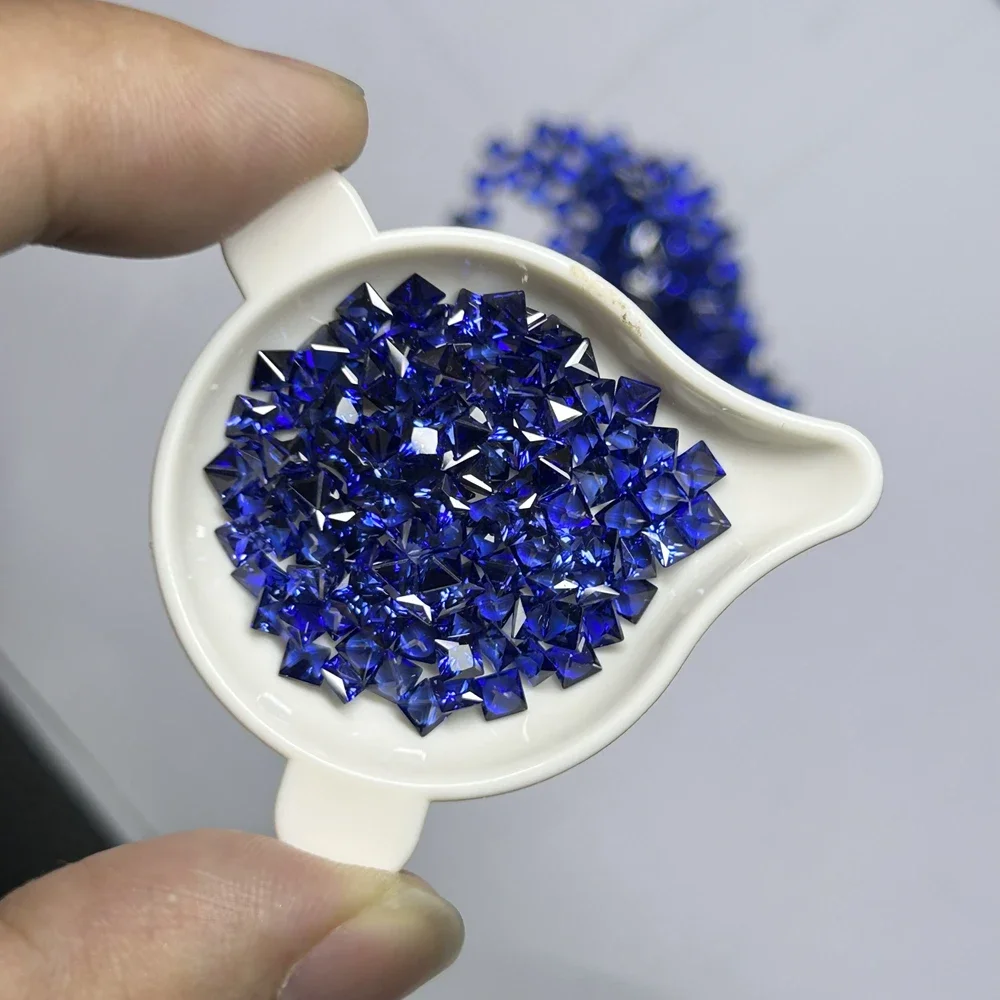 

Princess Cut 2x2 мм Малый размер Синтетический королевский синий сапфир 34 # Корундовые драгоценные камни