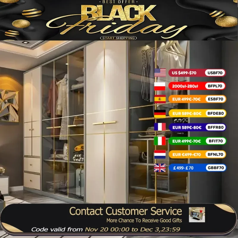 

Nordic Wardrobes Glass Doors Orgnizer Modular Organizer Storage Wardrobe Bedroom Adult Stylish Armadio Guardaroba Furniture