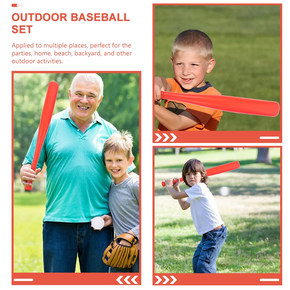 2 Sets Outdoor Training Baseball Bat Props Toys Toddler Yard Children for Toddlers Pvc Kids