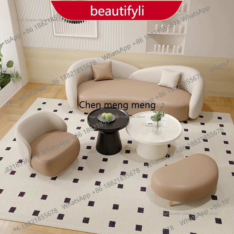 

01A Кожаные диваны в скандинавском стиле с изогнутым дизайном, современные элитные диваны для зон отдыха, гостиничных ресепшн, магазинов одежды, офисная мебель