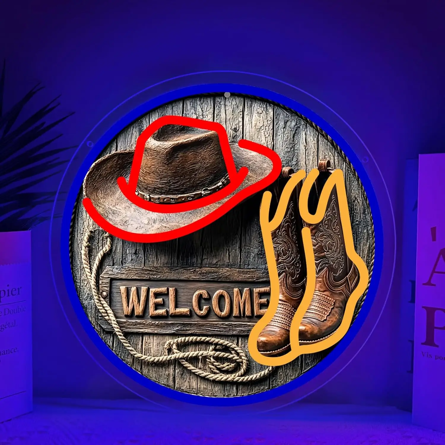 Western Cowboy LED Neon Sign USB Neon Light Decor for Bar Man Cave Farm Home Wall Art Country Style Decoration Night Lamp