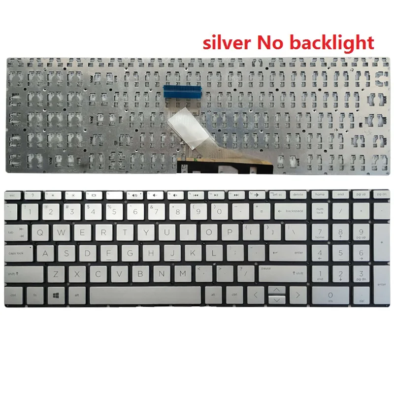 US silver Laptop keyboard For HP Pavilion 15-CN 15-CS 15-CS 15-CR 15-CW 15-DR 17-BY 17-CA 250 255 256 G7 TPN-C135 TPN-C136