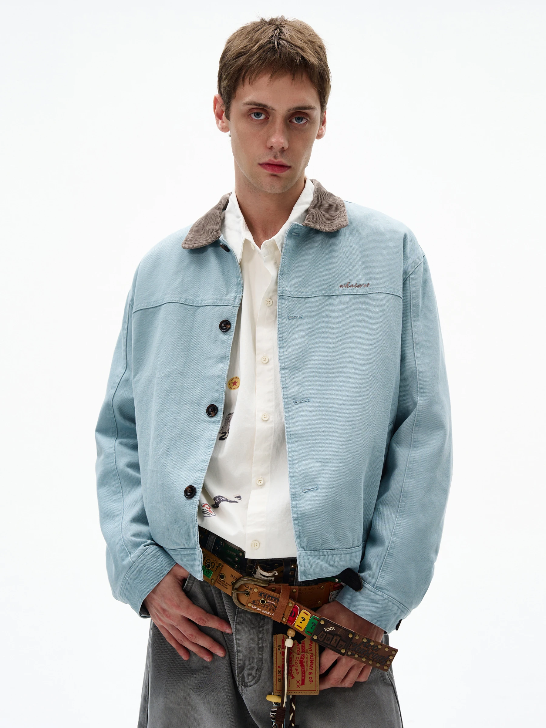 

Куртка MADWITCH в американском ретро-стиле с контрастным воротником, свободная повседневная рабочая одежда, винтажная верхняя одежда для молодежи