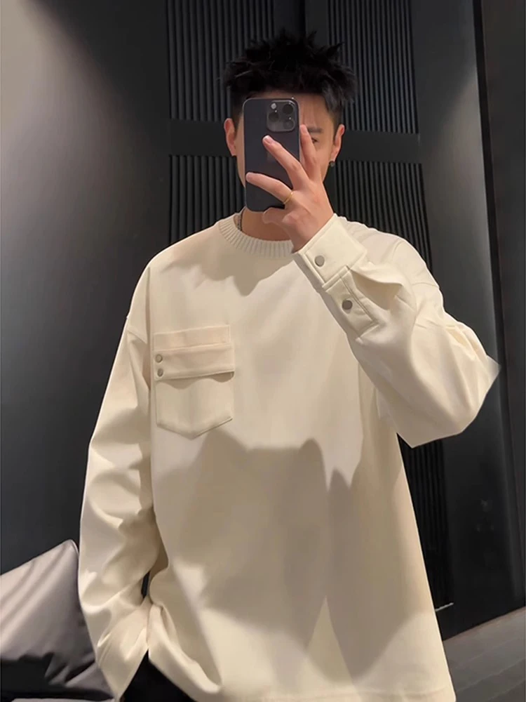 

Мужская футболка в американском ретро-стиле с длинным рукавом, базовый слой, весна-осень, премиум-качество, ощущение комфорта, высококачественный хлопок.