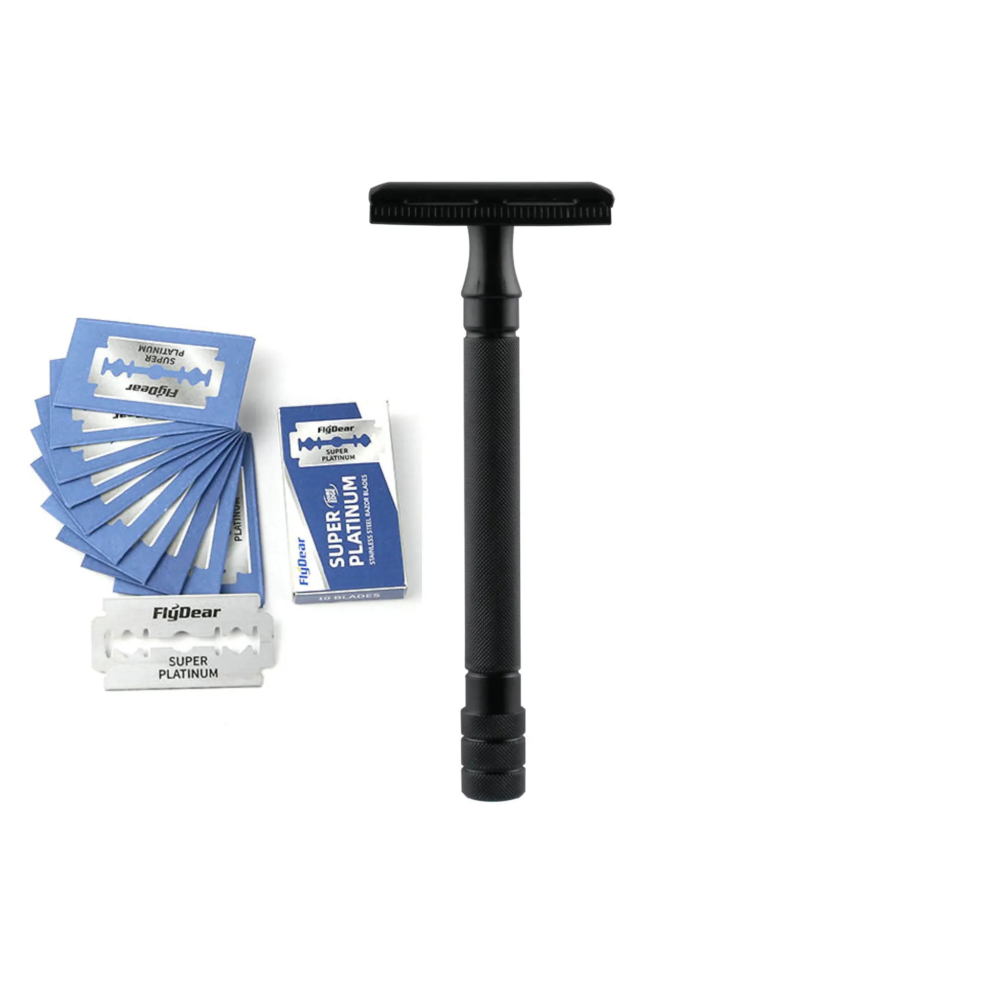 Premium Double-Edge Metal Safety Razor for Classic Men\'s Shaving - Includes 10PCS Razor Blades
