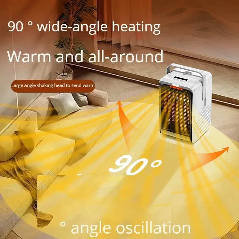 1000W PTC Ceramic Electric Heater with Remote Small Household Dual-purpose Tip-Over Protection Bedroom Office Indoor 110V/220V