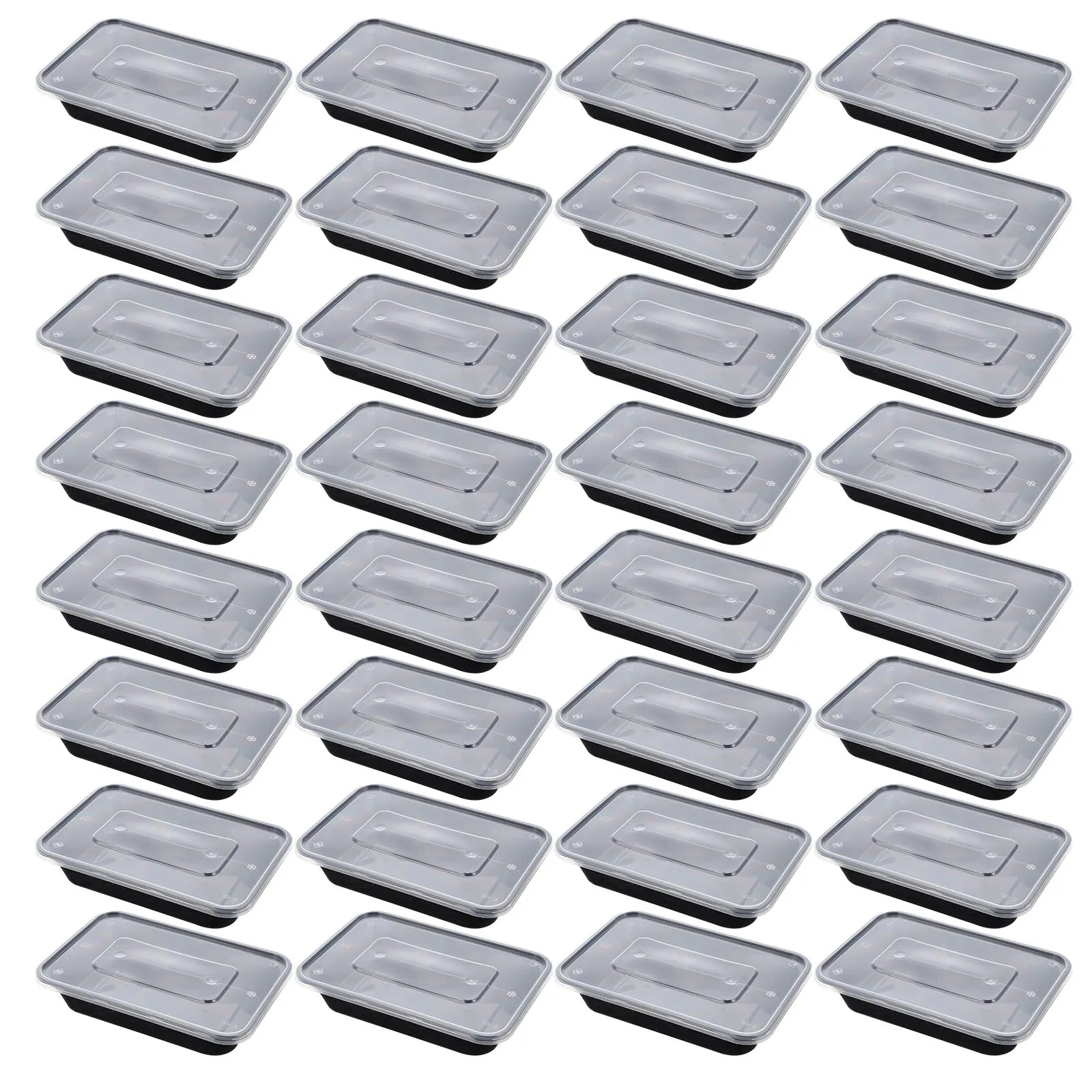 

50 Pcs Disposable Take Out Containers with Lids Portable Food Boxes for Salad Rice Packaging Bento Storage Meal Prep