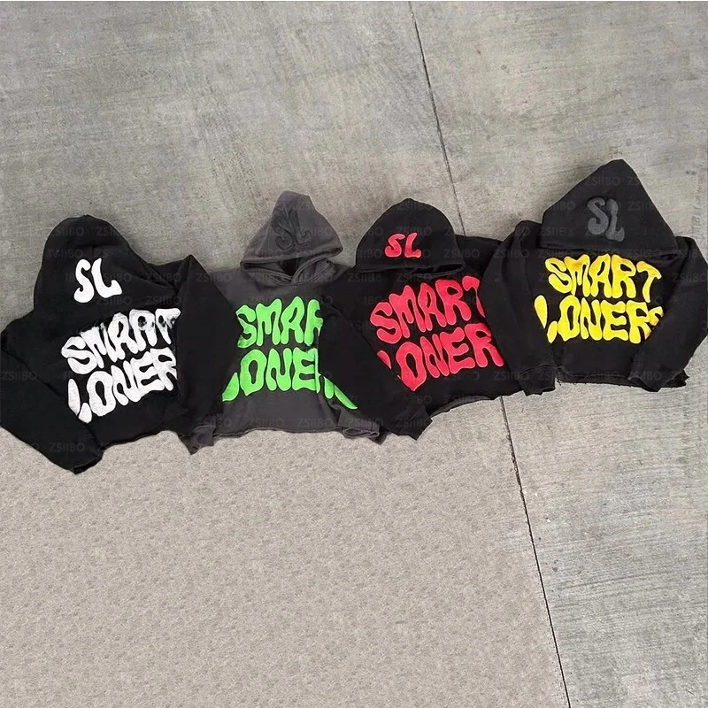 

Мужская толстовка YK Punk Sle с принтом из пенополиэстера, свободного кроя, повседневная, осенняя, модная, из текстиля, полиэстер