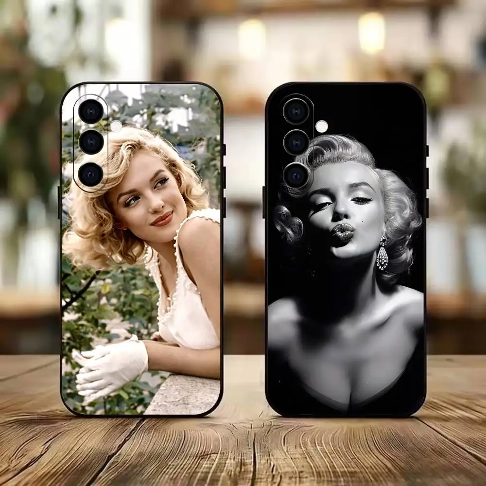 Goddess M-Mari-lyn M-Monroee Black Soft Silicone Phone Case for Samsung A73 20,21,22,31,32,52,53,72