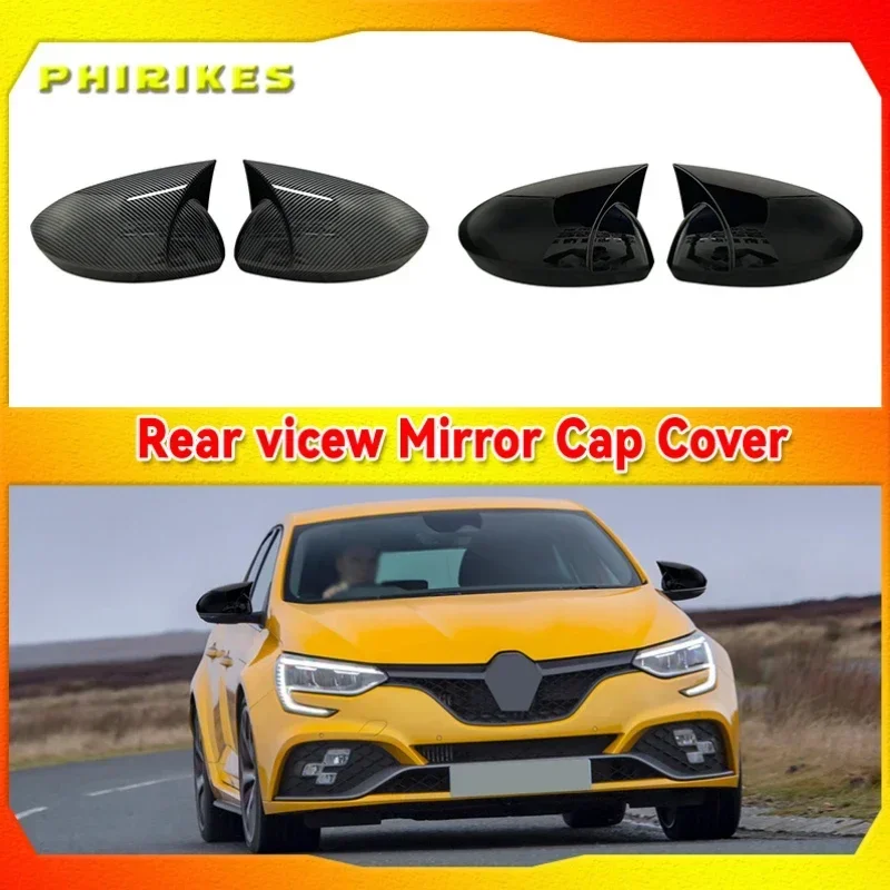 

Mirror Cover for Renault Megane 4 2016 2017 2018 2019 2020 Accessory Bright Black Case CAR Shield