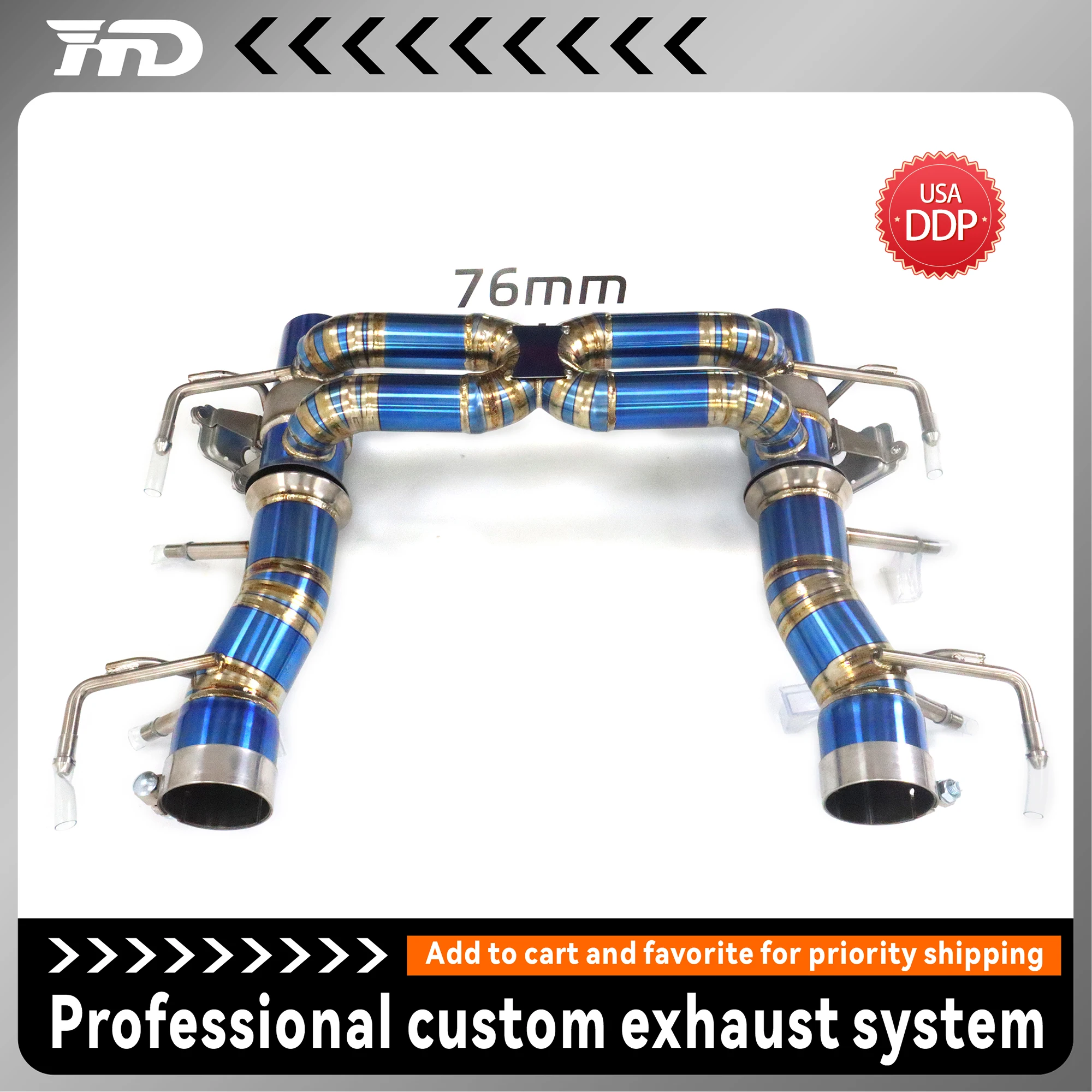 

Exhaust System Catback for Ferrari SF90 Rear Muffler Exhaust Ti With Valve Non-destructive replacement installation